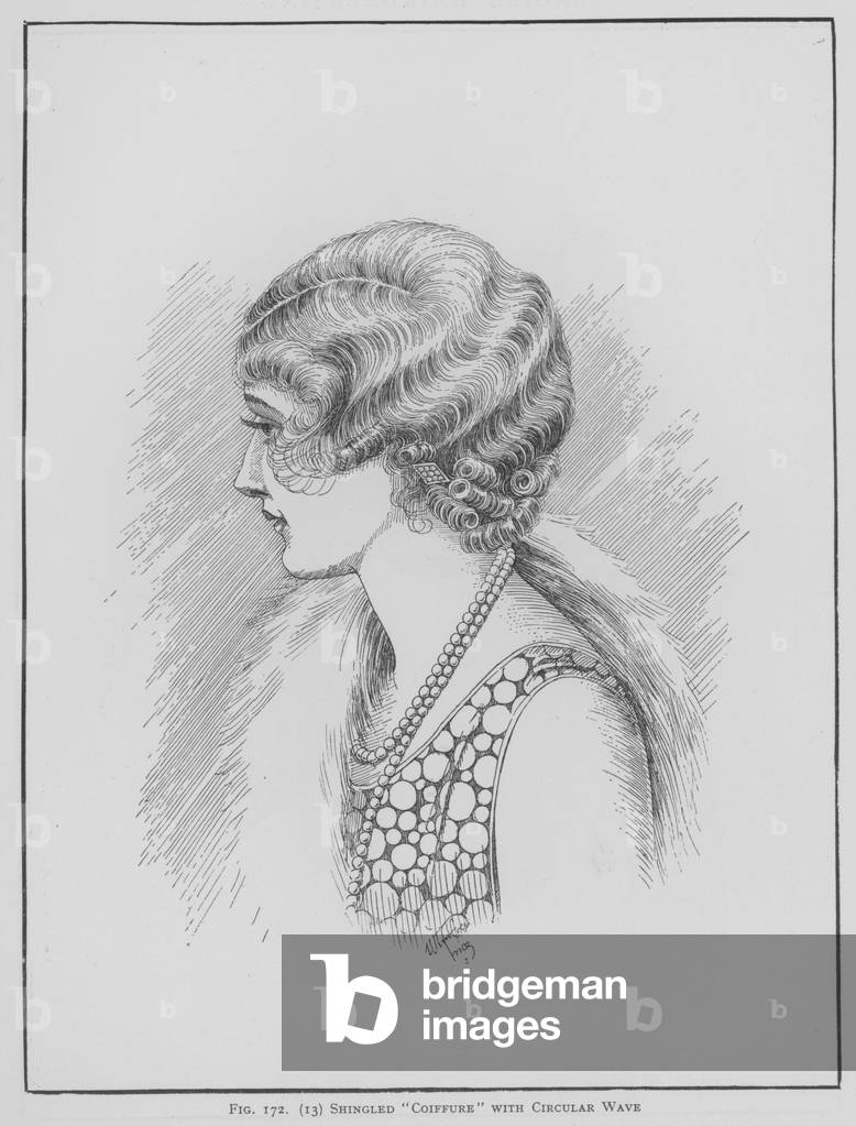 Shingled Coiffure with circular wave (litho)