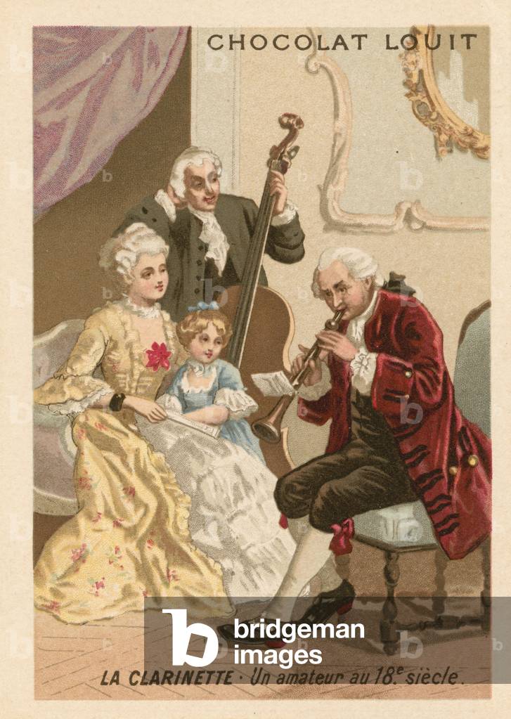 The clarinet: an amateur in the 18th Century (chromolitho)