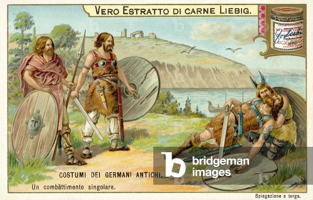 A single combat, ancient Germany (chromolitho)