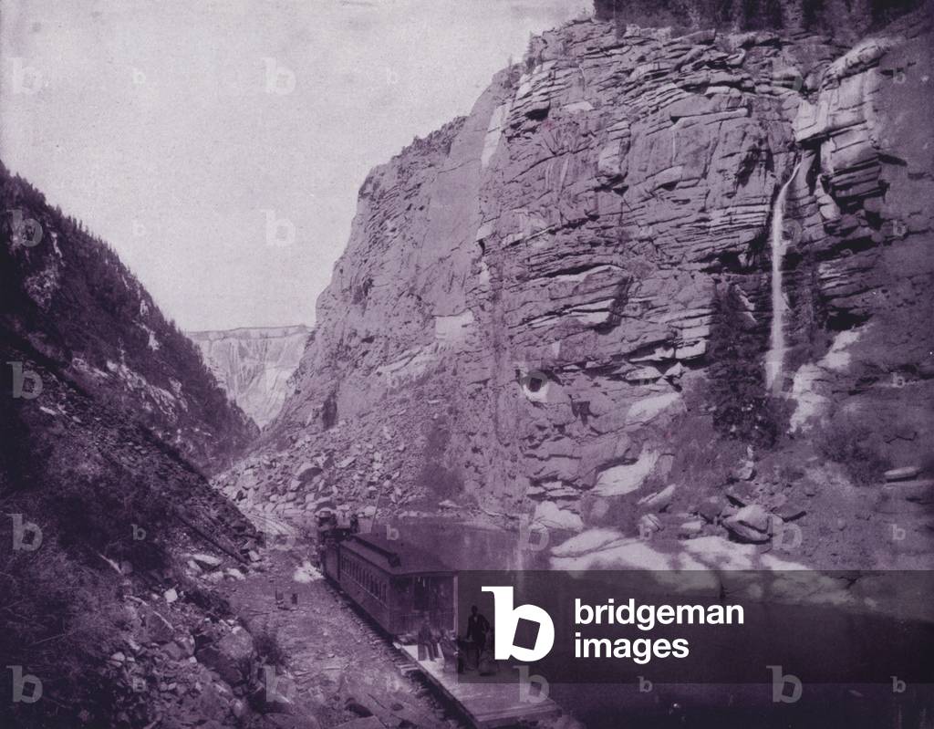 Chippeta Falls, in black canyon of Gunnison River (b/w photo)