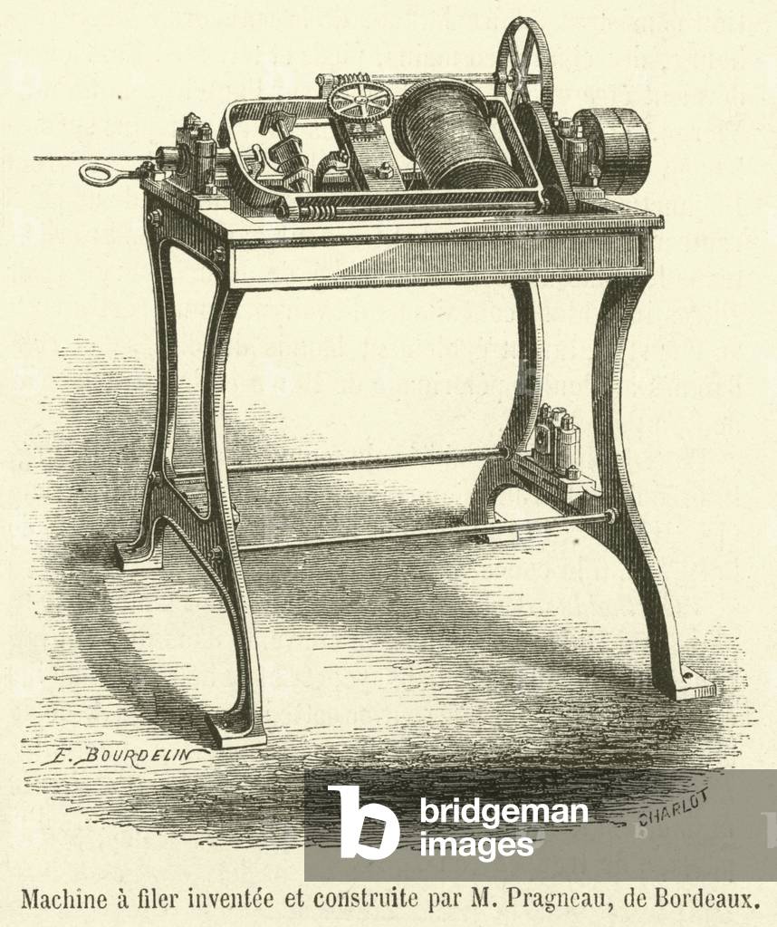 Machine a filer inventee et construite (engraving)