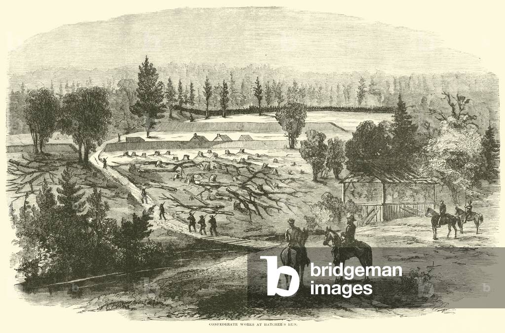Confederate works at Hatcher's Run, August 1864 (engraving)