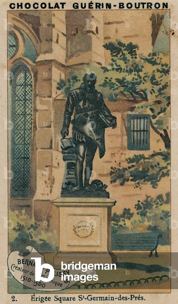 Bernard Palissy, Createur de la Ceramique, 1510-1590, Erigee Square St-Germain-des-Pres (chromolitho)