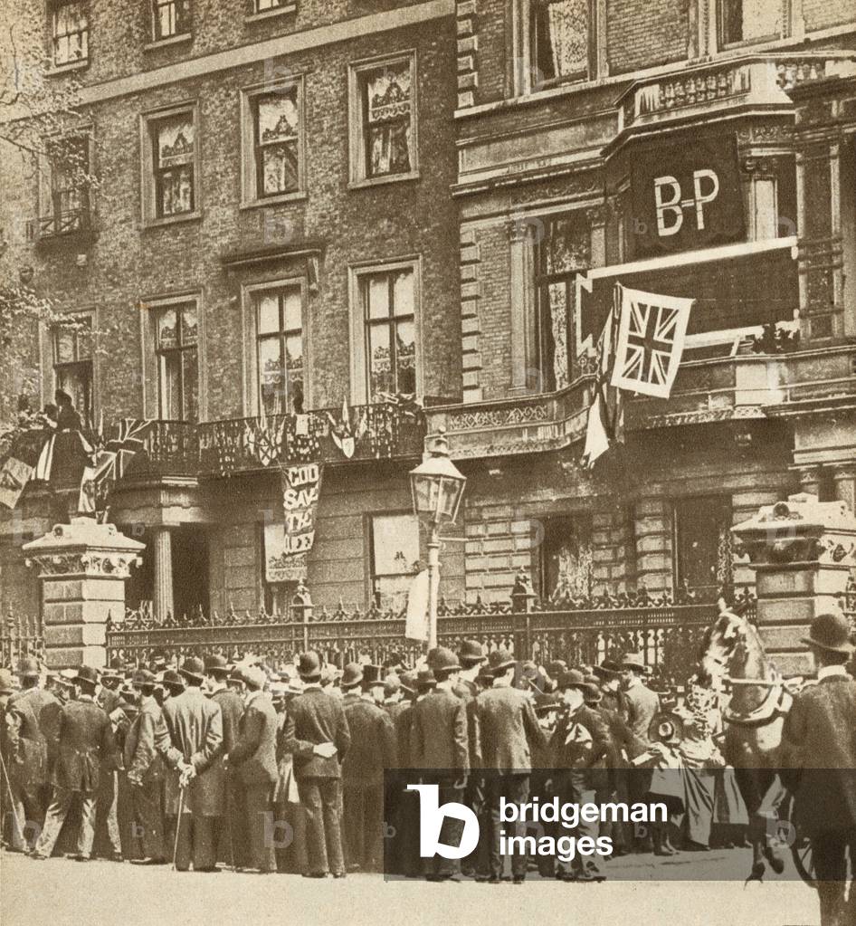 Celebration of the relief of Mafeking (b/w photo)
