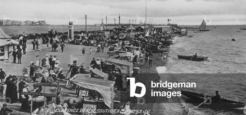 Clarence Beach, Southsea (b/w photo)