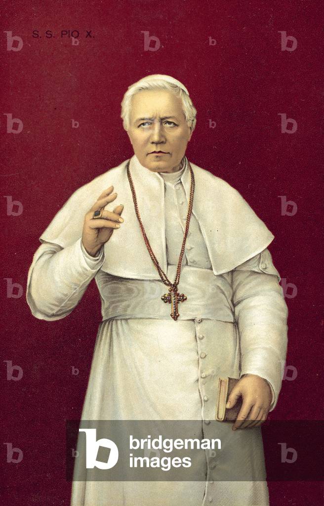 Pope Pius X (colour litho)