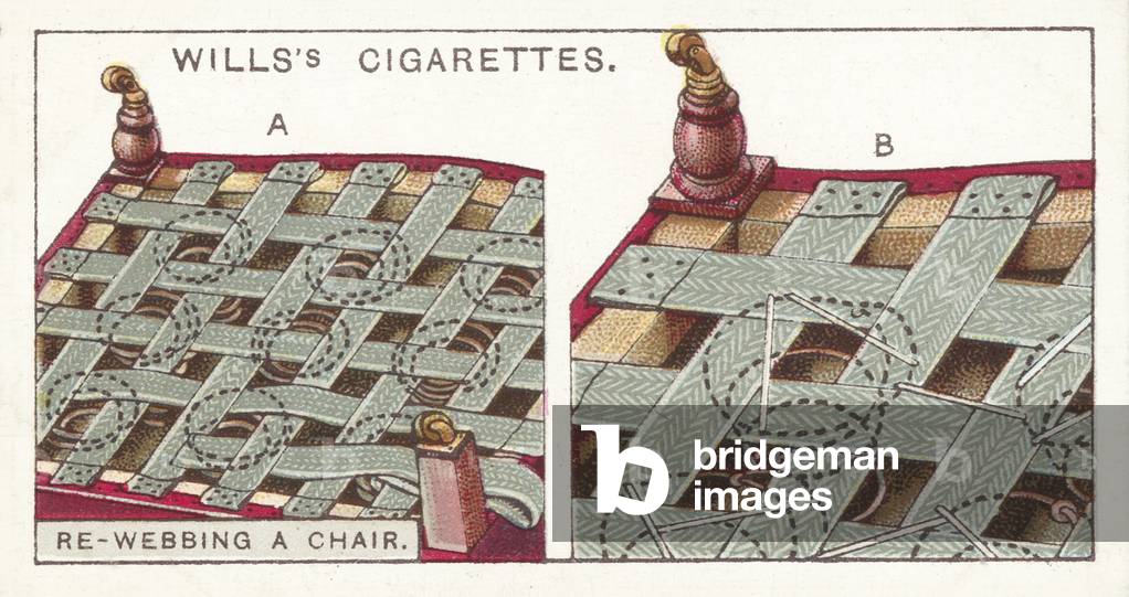 Household Hints, Re-webbing a Chair (chromolitho)