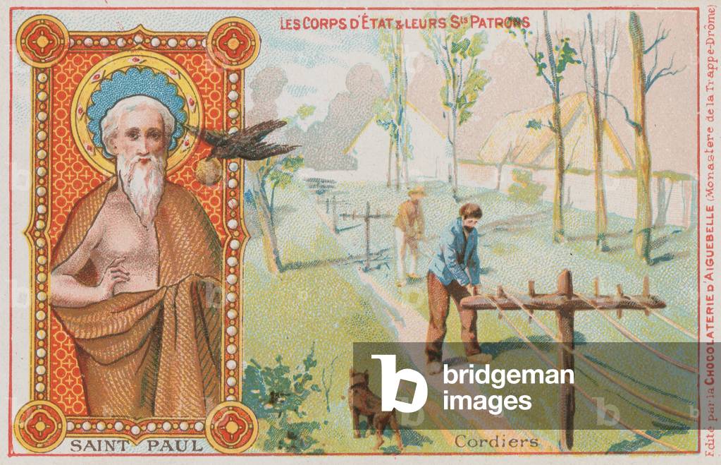 St Paul and ropemakers (chromolitho)