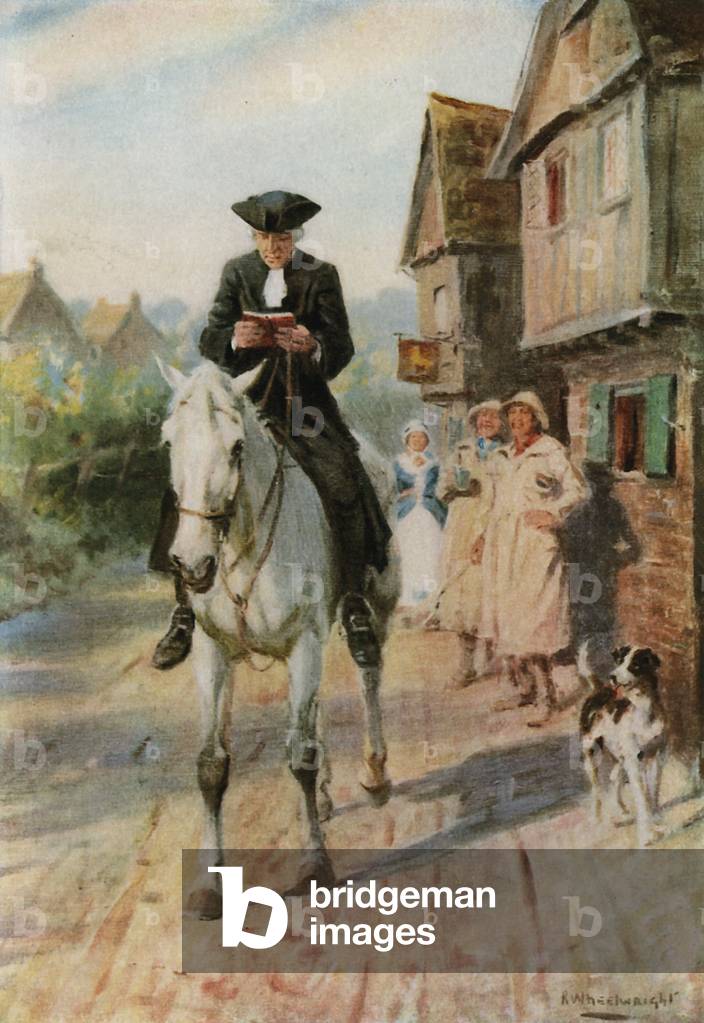 He could spend his time, as he rode slowly along, to as much account as in his study (colour litho)