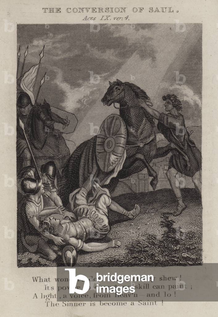The conversion of Saul, Acts IX, ver 4 (engraving)