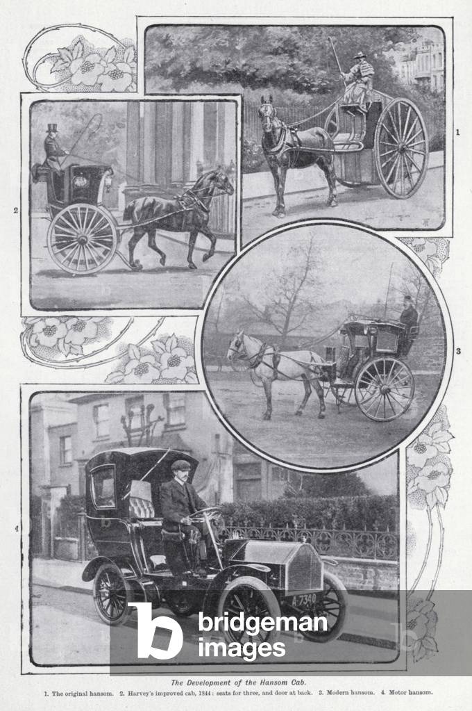 The development of the hansom cab (b/w photo)