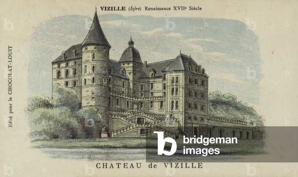 Chateau de Vizille, Vizille, Izere (chromolitho)