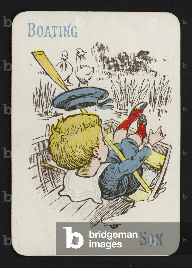 Playing card: Boating, Son (colour litho)