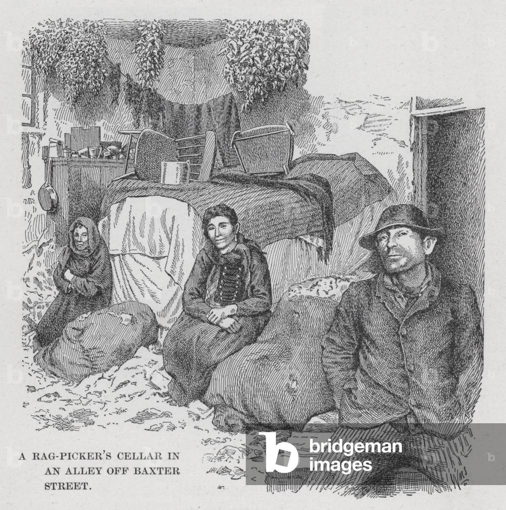 A Rag-Picker's Cellar in an Alley off Baxter Street (litho)