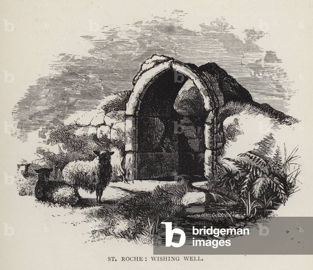 St Roche, wishing well (engraving)