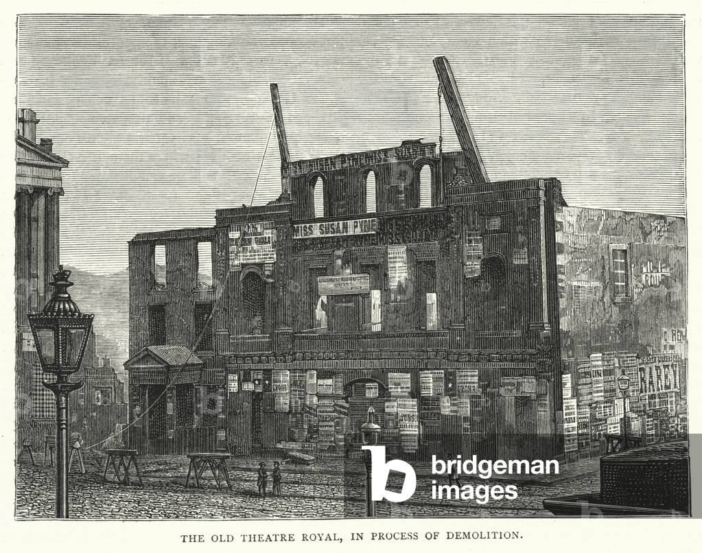 The Old Theatre Royal, in Process of Demolition (engraving)