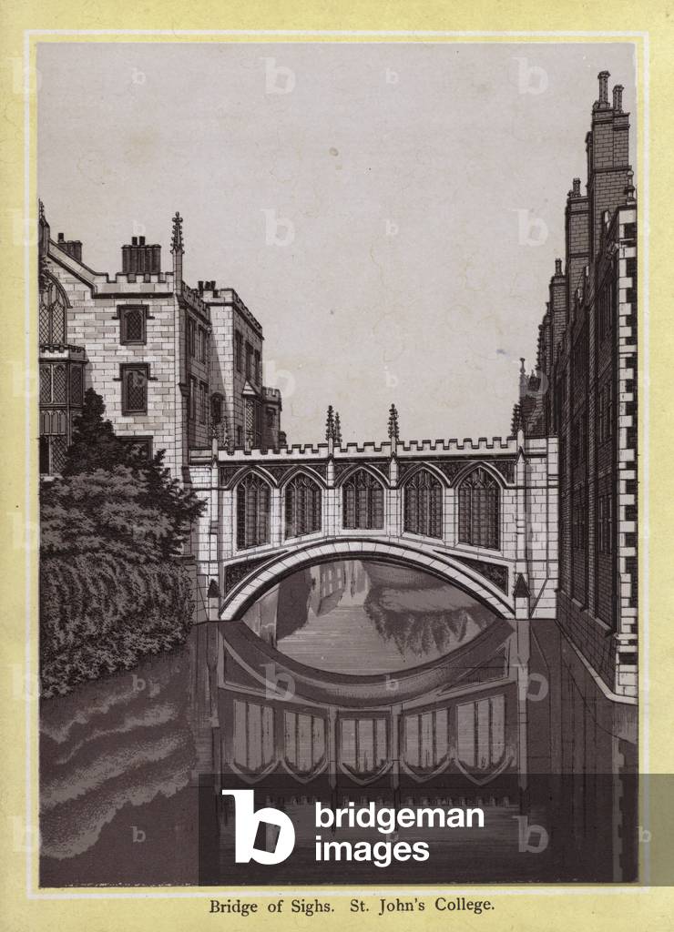 Cambridge: Bridge of Sighs, St John's College (litho)