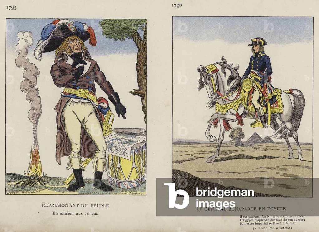 Representant Du Peuple, 1795; Le General Bonaparte En Egypte, 1796 (colour litho)