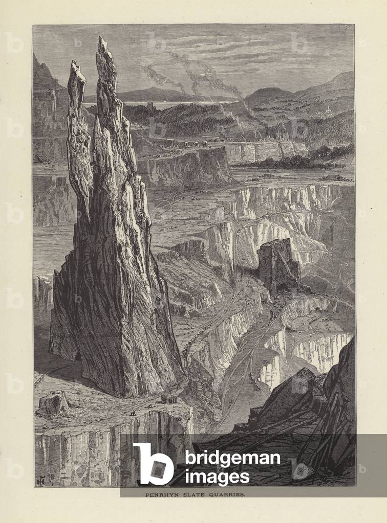 Penrhyn Slate Quarries, near Bethesda, North Wales (engraving)