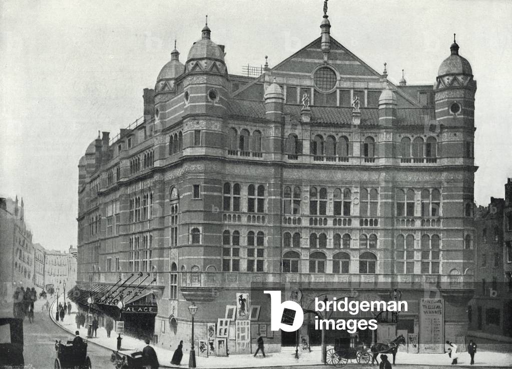 The Palace Theatre, General View of the Building, from Cambridge Circus (b/w photo)