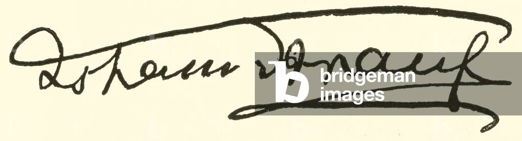 Johann Strauss, signature (engraving)