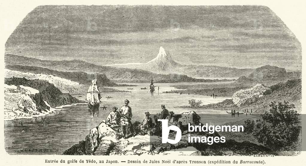 Entree du golfe de Yedo, au Japon (engraving)