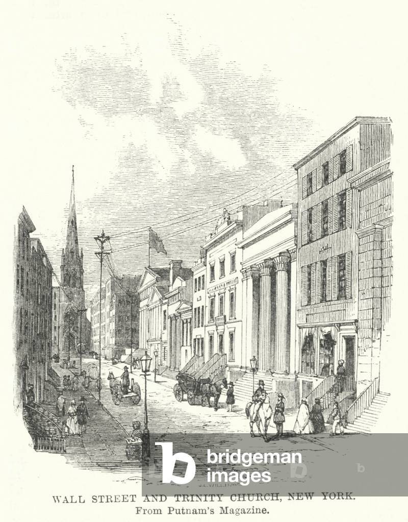 Wall Street and Trinity Church, New York (engraving)