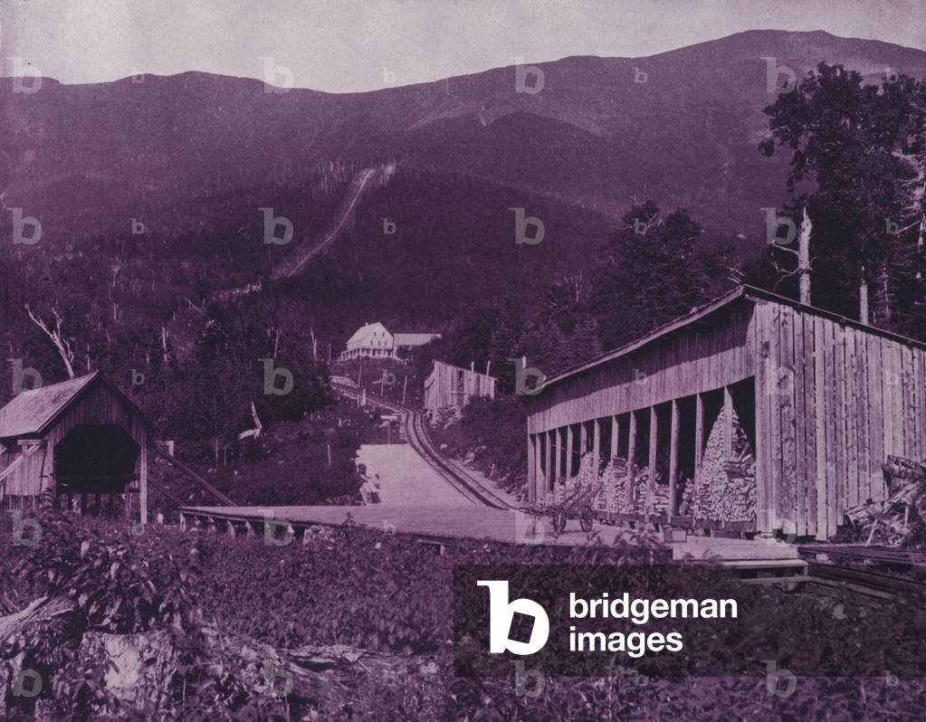 Mount Washington and Cog-Wheel Railroad, White Mountains (b/w photo)