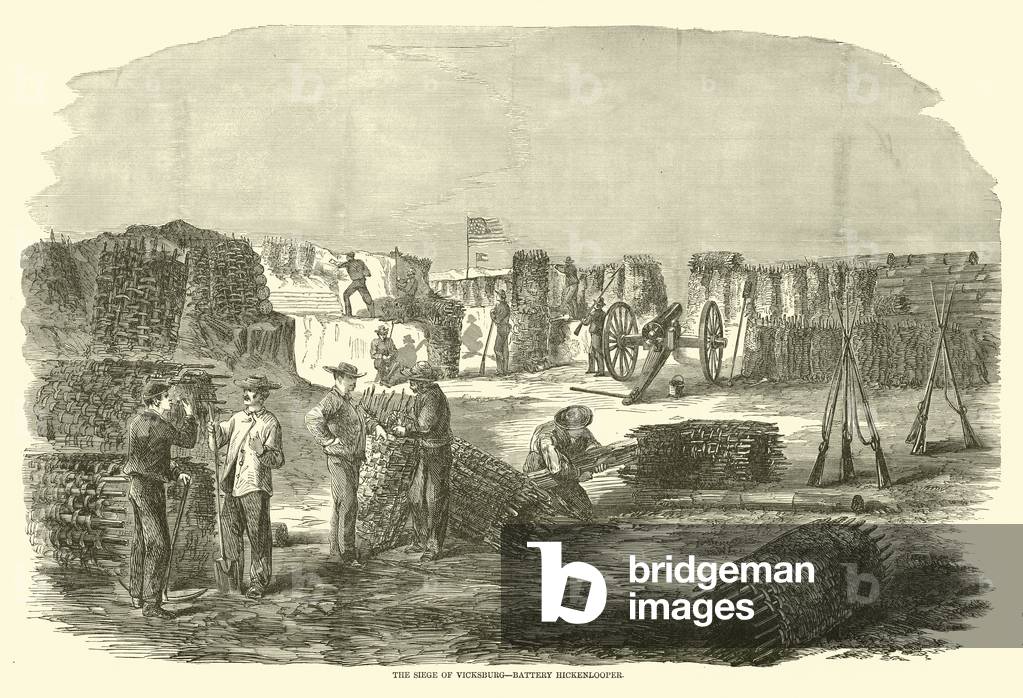 The Siege of Vicksburg, Battery Hickenlooper, June 1863 (engraving)