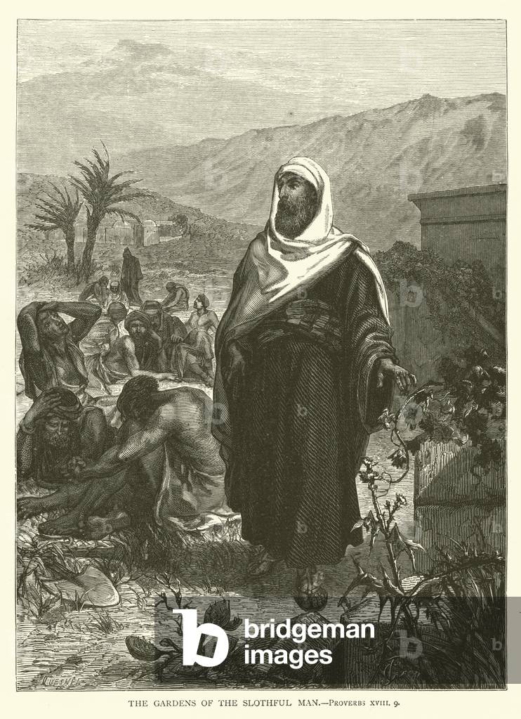 The Gardens of the Slothful man, Proverbs, XVIII, 9 (engraving)