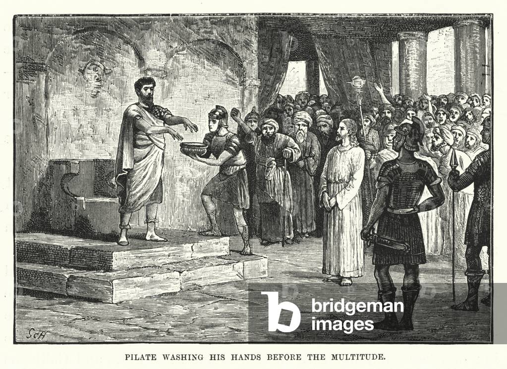 Pilate washing his Hands before the Multitude (engraving)