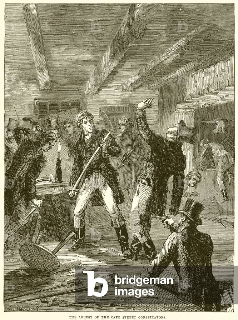 The arrest of the Cato Street Conspirators (engraving)
