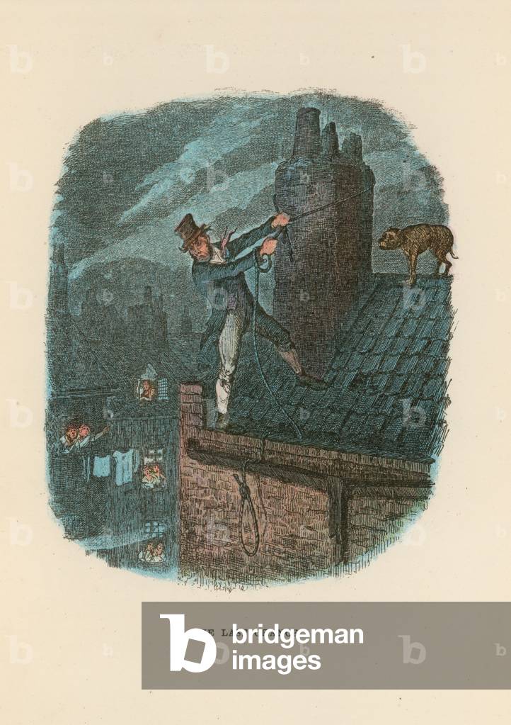 Illustration for Oliver Twist (colour litho)
