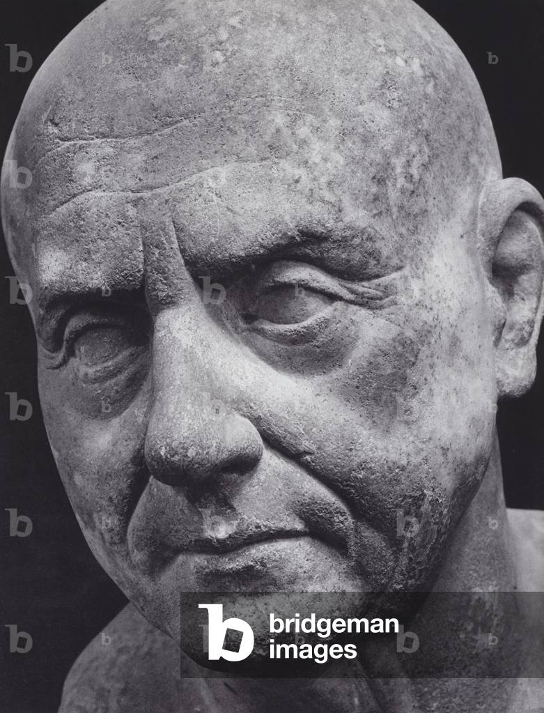 Roman Portraits: Portrait, Probably after Wax-Model (b/w photo)