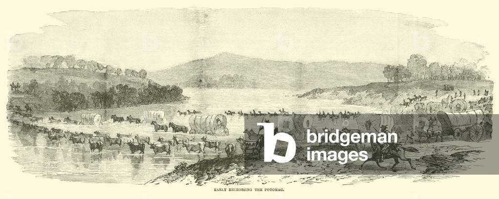 Early recrossing the Potomac, July 1864 (engraving)