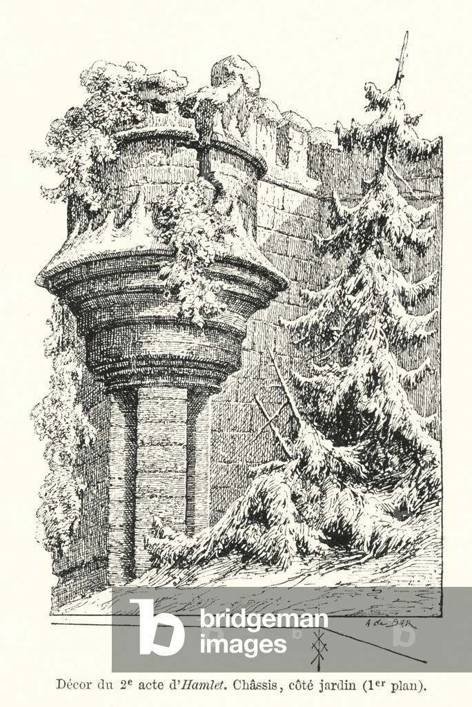 Decor du 2e acte d'Hamlet (engraving)