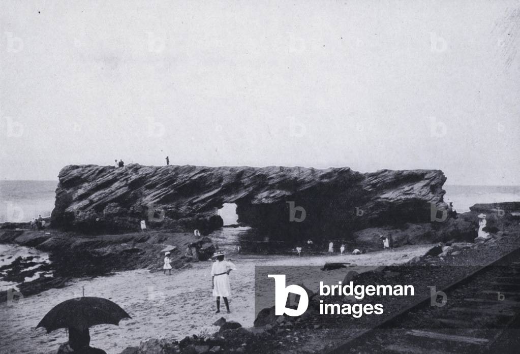 The Cave Rock, Durban (b/w photo)