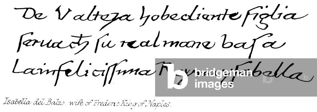 Isabella del Balzo, wife of Frederic, King of Naples (engraving)