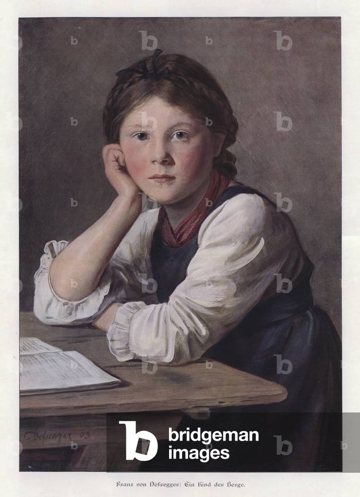 A Child of the Mountains, 1903 (coloured engraving)