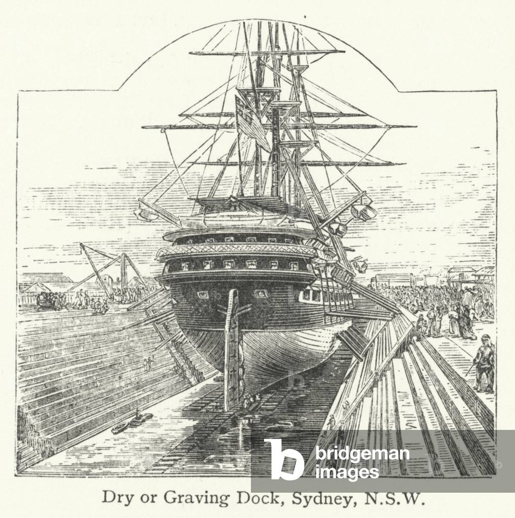 Dry or Graving Dock, Sydney, NSW (engraving)