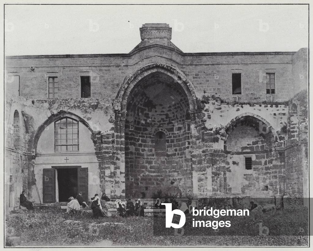 Sefourieh, Ruins of a church (b/w photo)