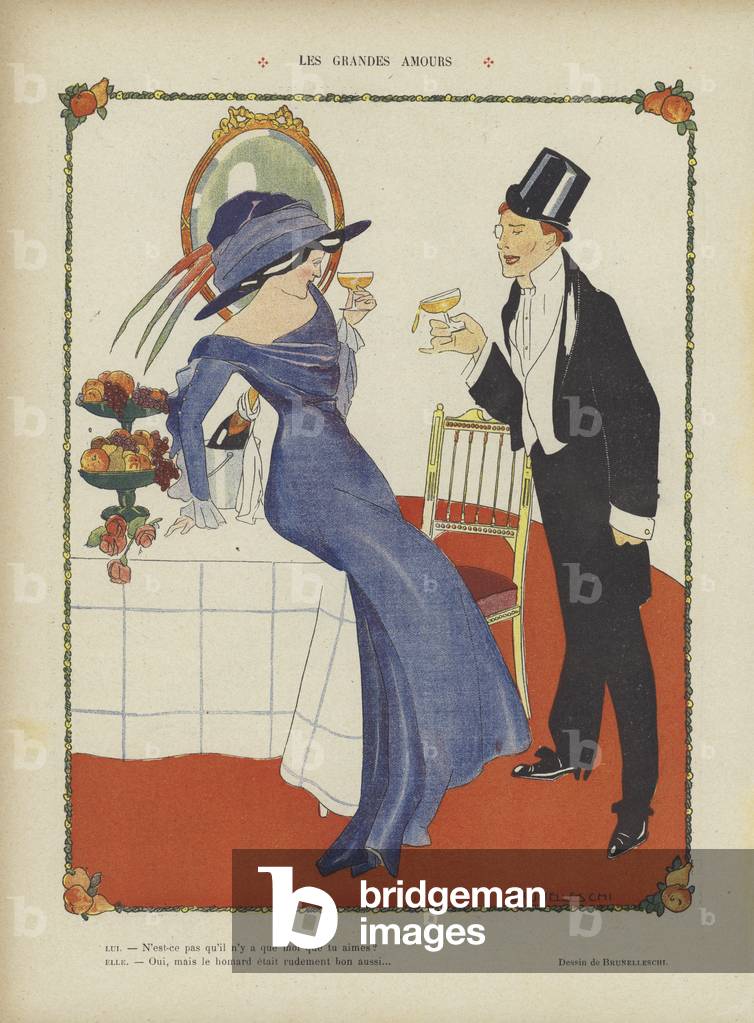 Illustration for Le Rire (colour litho)