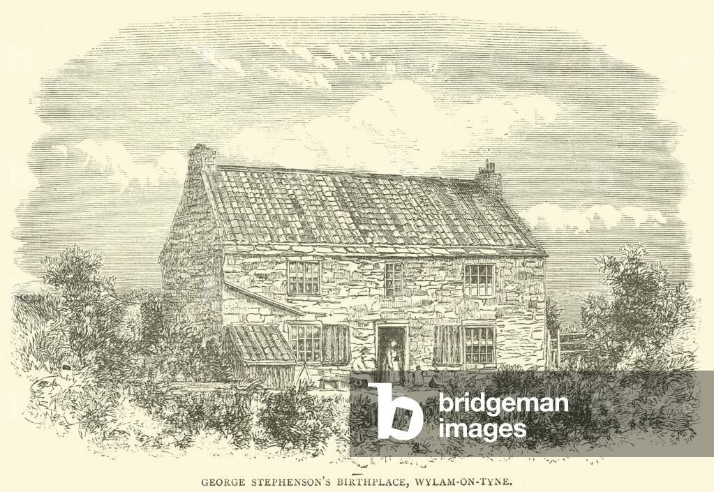 George Stephenson's Birthplace, Wylam-on-Tyne (engraving)