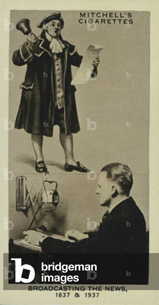 Wonderful Century, 1837-1937: Broadcasting the News, A Town-Crier, The Chief BBC Announcer (litho)