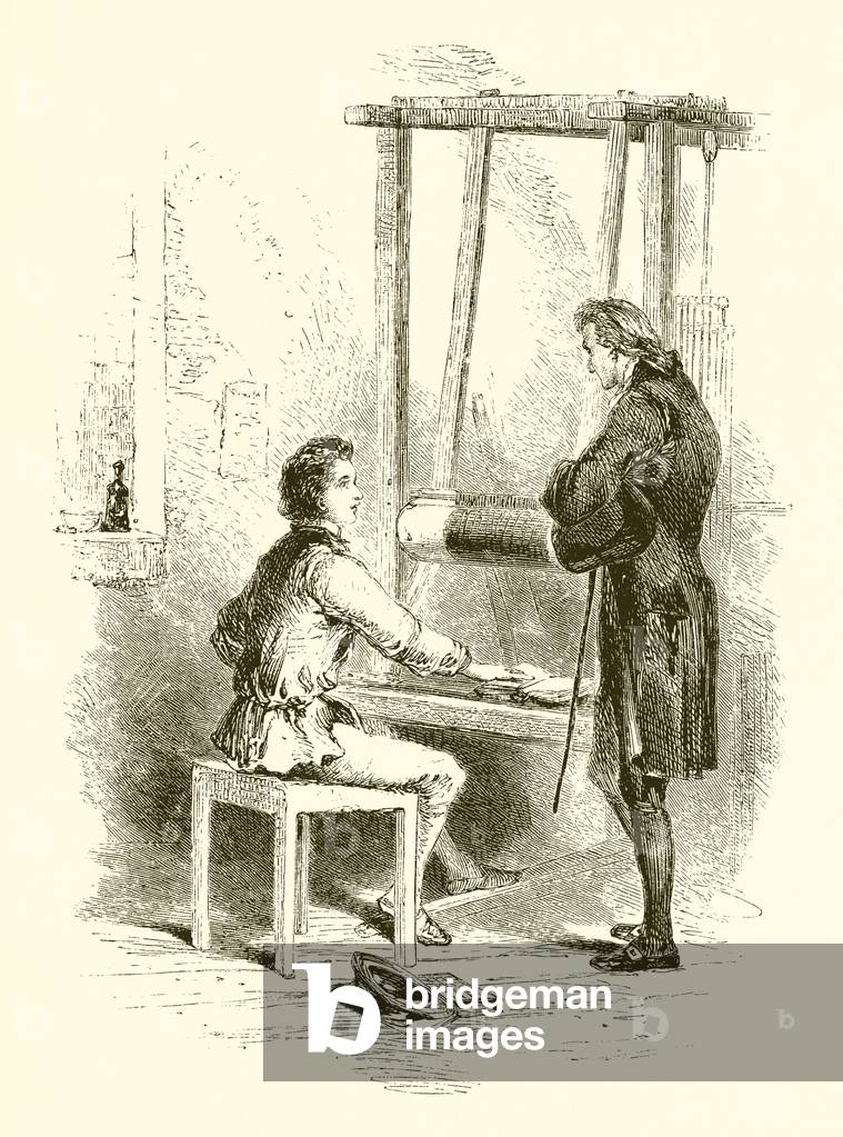 Milner rescued from the loom (engraving)