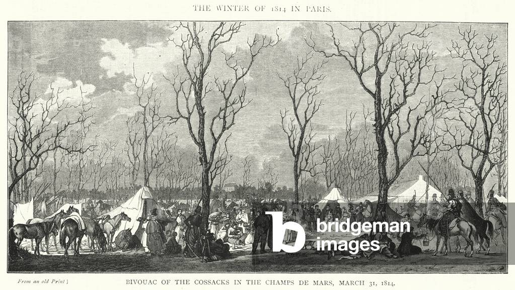 Bivouac of the Cossacks in the Champs de Mars, 31 March 1814 (engraving)