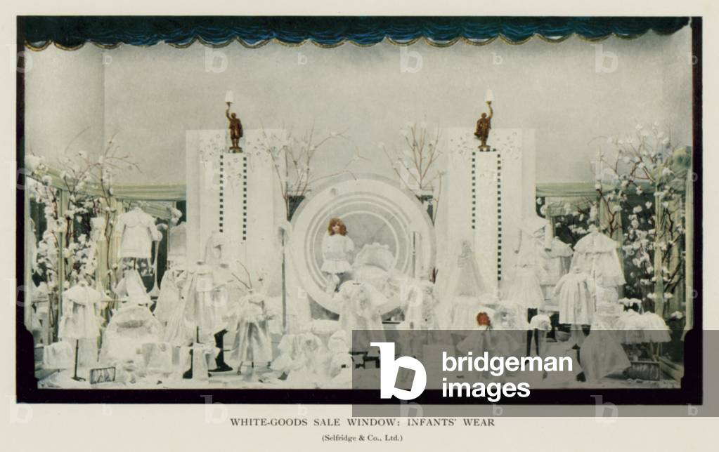 White-Goods Sale Window, Infants' Wear, Selfridge and Co, Ltd (photo)