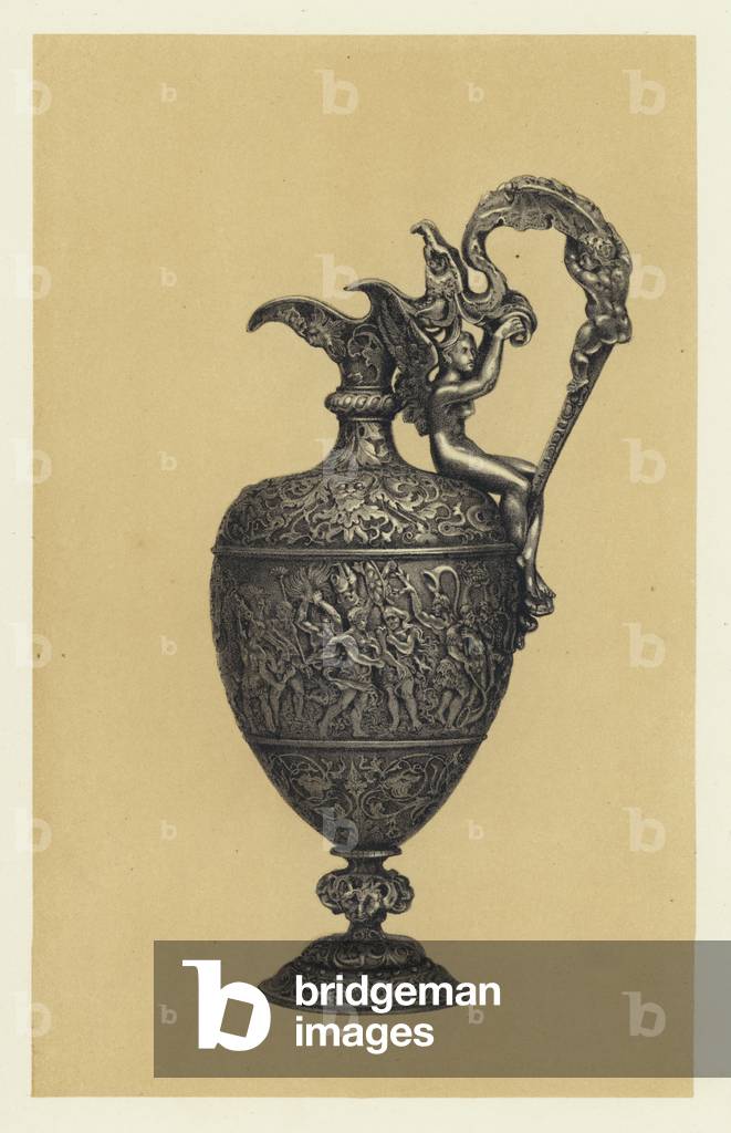 Silver Ewer, executed in Repousse by Vechte for Messrs Hunt and Roskell (chromolitho)