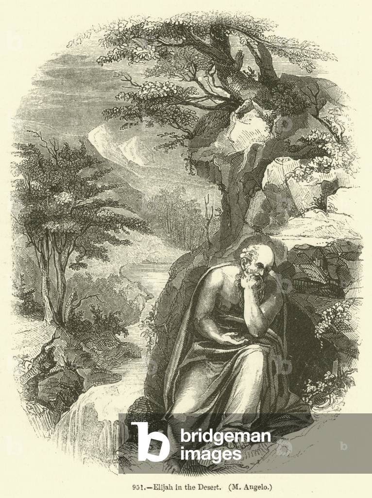 Elijah in the Desert, M Angelo (engraving)