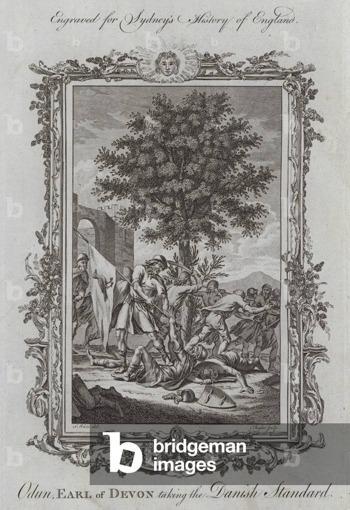 Odun, Earl of Devon taking the Danish Standard (engraving)